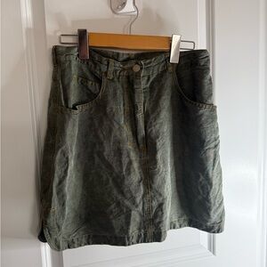 Vintage Armani Jeans Gray Green A-Line Denim Skirt